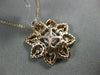 ESTATE LARGE 1.13CT DIAMOND 14KT ROSE GOLD 3D CLUSTER FLOWER SUNBURST PENDANT