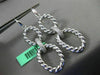 ESTATE .60CT DIAMOND 18KT WHITE GOLD 3D ELONGATED OVAL ROPE HANGING EARRINGS