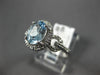 ESTATE 1.28CT DIAMOND & AAA AQUAMARINE 14KT WHITE GOLD FILIGREE ENGAGEMENT RING