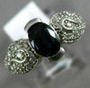 ANTIQUE 1.50CT DIAMOND & AAA OVAL SAPPHIRE 14KT WHITE GOLD HEART ENGAGEMENT RING