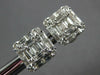 1.08CT DIAMOND 18KT WHITE GOLD 3D ROUND & BAGUETTE CLUSTER SQUARE STUD EARRINGS