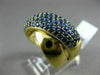 ESTATE LARGE 2.31CT AAA SAPPHIRE & TANZANITE 14K YELLOW GOLD 3D CRISS CROSS RING