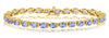 9.58CT AAA TANZANITE 14KT YELLOW GOLD 3D CLASSIC OVAL ETERNITY TENNIS BRACELET
