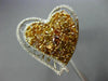 EXTRA LARGE 3.90CT WHITE & FANCY YELLOW DIAMOND 18K 2 TONE GOLD HEART LOVE RING