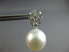 ESTATE LARGE 1.87CT DIAMOND & AAA SOUTH SEA PEARL 18KT WHITE GOLD 3D HANGING EARRINGS