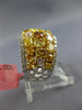 4.80CT WHITE & MULTI COLOR DIAMOND 18KT 2 TONE GOLD MULTI SHAPE ANNIVERSARY RING