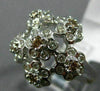 WIDE .86CT WHITE & CHOCOLATE FANCY DIAMOND 18KT WHITE GOLD MULTI FLOWER FUN RING