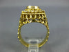 ANTIQUE LARGE 1.55CT DIAMOND 18K YELLOW GOLD OPEN FILIGREE CROSS ENGAGEMENT RING