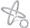 ESTATE .47CT DIAMOND 14KT WHITE GOLD 3D CLASSIC CRISS CROSS X INFINITY LOVE RING
