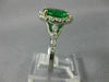 ESTATE LARGE 1.94CT DIAMOND & AAA EMERALD 18KT WHITE GOLD 3D ENGAGEMENT #26503