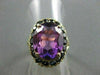 ANTIQUE WIDE 5.0CT AMETHYST 14K YELLOW GOLD ROPE DESIGN COCKTAIL RING 18MM 21832