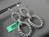 ESTATE .60CT DIAMOND 18KT WHITE GOLD 3D ELONGATED OVAL ROPE HANGING EARRINGS