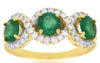 ESTATE 1.80CT DIAMOND & EMERALD 14KT YELLOW GOLD 3D ROUND INFINITY LOVE FUN RING