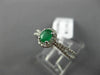 ESTATE .55CT DIAMOND & EMERALD 14KT WHITE GOLD CLASSIC OVAL HALO ENGAGEMENT RING