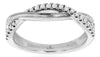 ESTATE .16CT DIAMOND 14K WHITE GOLD CLASSIC 2 ROW INFINITY CRISS CROSS LOVE RING