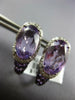 LARGE 11.25CT DIAMOND & AAA AMETHYST 14KT WHITE GOLD LOVE KNOT HANGING EARRINGS