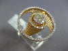 LARGE 1.04CT DIAMOND 14KT ROSE GOLD CLUSTER FLOWER CIRCLE OF LIFE FILIGREE RING