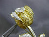 ANTIQUE LARGE 9.35CT DIAMONDS & TOPAZ 18KT TWO TONE GOLD FLOWER PIN BROOCH 21852