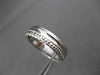 ANTIQUE WIDE 14K WHITE GOLD DIAMOND CUT FILIGREE WEDDING ANNIVERSARY RING #18933