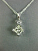 ESTATE .66CT DIAMOND 18KT WHITE GOLD PRINCESS CUT SOLITAIRE PENDANT #10974