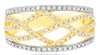 .51CT DIAMOND 14KT YELLOW GOLD 3D MULTI ROW CRISS CROSS WOVEN ANNIVERSARY RING