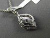 ESTATE .65CT DIAMOND 18K WHITE GOLD CLUSTER TEAR DROP LEAF HALO FLOATING PENDANT