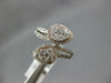 LARGE .80CT DIAMOND 14KT WHITE GOLD 3D DOUBLE PEAR SHAPE CRISS CROSS SNAKE RING