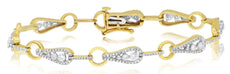 1.68CT DIAMOND 14KT YELLOW GOLD 3D ROUND TEAR DROP BY THE YARD TENNIS BRACELET