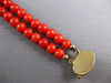 WIDE & LONG AAA CORAL 18K YELLOW GOLD ROUND & OVAL DOUBLE STRAND BRACELET #27181