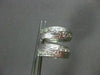 ANTIQUE WIDE .35CT DIAMOND 18KT WHITE GOLD FILIGREE HUGGIE EARRINGS #11988