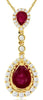1.21CT DIAMOND & AAA RUBY 14KT YELLOW GOLD PEAR SHAPE & ROUND FILIGREE PENDANT