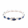 LARGE 25.30CT DIAMOND & AAA SAPPHIRE 18KT WHITE GOLD PEAR SHAPE & ROUND BRACELET