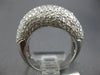 EXTRA LARGE 3.29CT DIAMOND 18KT WHITE GOLD 3D MULTI ROW PAVE DOME SHAPE FUN RING
