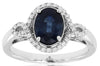 1.63CT DIAMOND & AAA SAPPHIRE 14KT WHITE GOLD OVAL & ROUND HALO DENGAGEMENT RING