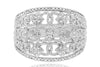 WIDE .25CT DIAMOND 14KT WHITE GOLD 3D MULTI ROW GEOMETRICAL LOVE KNOT FUN RING
