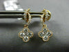 ESTATE .68CT DIAMOND 18KT ROSE GOLD 3D FLOWER MILGRAIN INFINITY HANGING EARRINGS