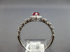 ESTATE .77CT DIAMOND & AAA RUBY 14K WHITE GOLD PEAR SHAPE & ROUND HALO LOVE RING