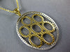 ESTATE LARGE 2.13CT DIAMOND 18KT 2 TONE GOLD 3D MULTI OVAL FLOWER LOVE PENDANT