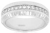 ESTATE WIDE .50CT DIAMOND 14K WHITE GOLD 3D ROUND CHANNEL PRONG ANNIVERSARY RING