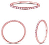 .15CT PINK DIAMOND 14KT ROSE GOLD 3D ROUND 4 PRONG SEMI ETERNITY WEDDING RING