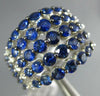 LARGE 3.77CT DIAMOND & AAA SAPPHIRE 18KT WHITE GOLD MULTI ROW ANNIVERSARY RING