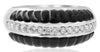 ESTATE WIDE .30CT DIAMOND & AAA BLACK ONYX 14KT WHITE GOLD 3D UNISEX FUN RING