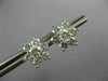 ESTATE LARGE 2.0CT DIAMOND 14KT WHITE GOLD FLOWER STAR SCREW BACK STUD EARRINGS