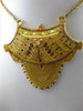 ANTIQUE OLD MINE DIAMOND 22KT YELLOW GOLD ENAMEL FILIGREE HANGING NECKLACE #2122