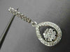 ESTATE .58CT DIAMOND 14K WHITE GOLD 3D FLOWER PEAR SHAPE HUGGIE HANGING EARRINGS