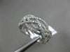 ESTATE WIDE .80CT DIAMOND 18K WHITE GOLD CRISS CROSS SEMI ETERNITY INFINITY RING