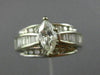 EXTRA WIDE 1.45CT ROUND & BAGUETTE DIAMOND 14KT WHITE GOLD 3D ENGAGEMENT RING