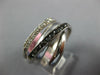 WIDE .55CT WHITE & BLACK DIAMOND 14KT WHITE GOLD MULTI ROW CRISS CROSS LOVE RING
