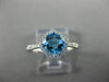 ESTATE 1.29CT DIAMOND & AAA BLUE TOPAZ 14KT WHITE GOLD 3D CUSHION FUN LOVE RING