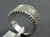 WIDE 2.26CT DIAMOND 18KT WHITE GOLD MULTI ROW ROUND & BAGUETTE ANNIVERSARY RING